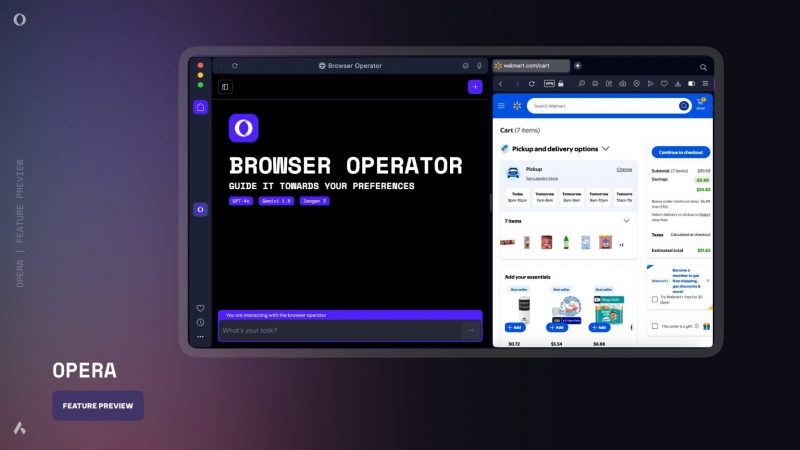 navegador opera browser operator con ia integrada, con inteligencia artificial.
