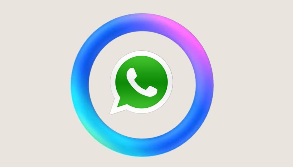 Icono de whatsapp con el circulo azul nuevo que aparece, el logo de meta ai