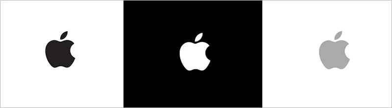 logo de apple en diferentes fondos y colores